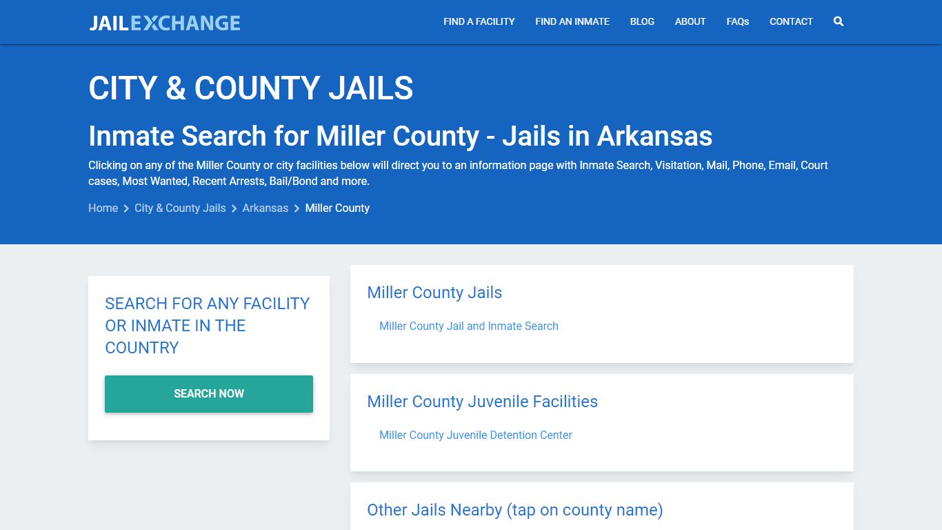 Inmate Search for Miller County | Jails in Arkansas - Jail Exchange
