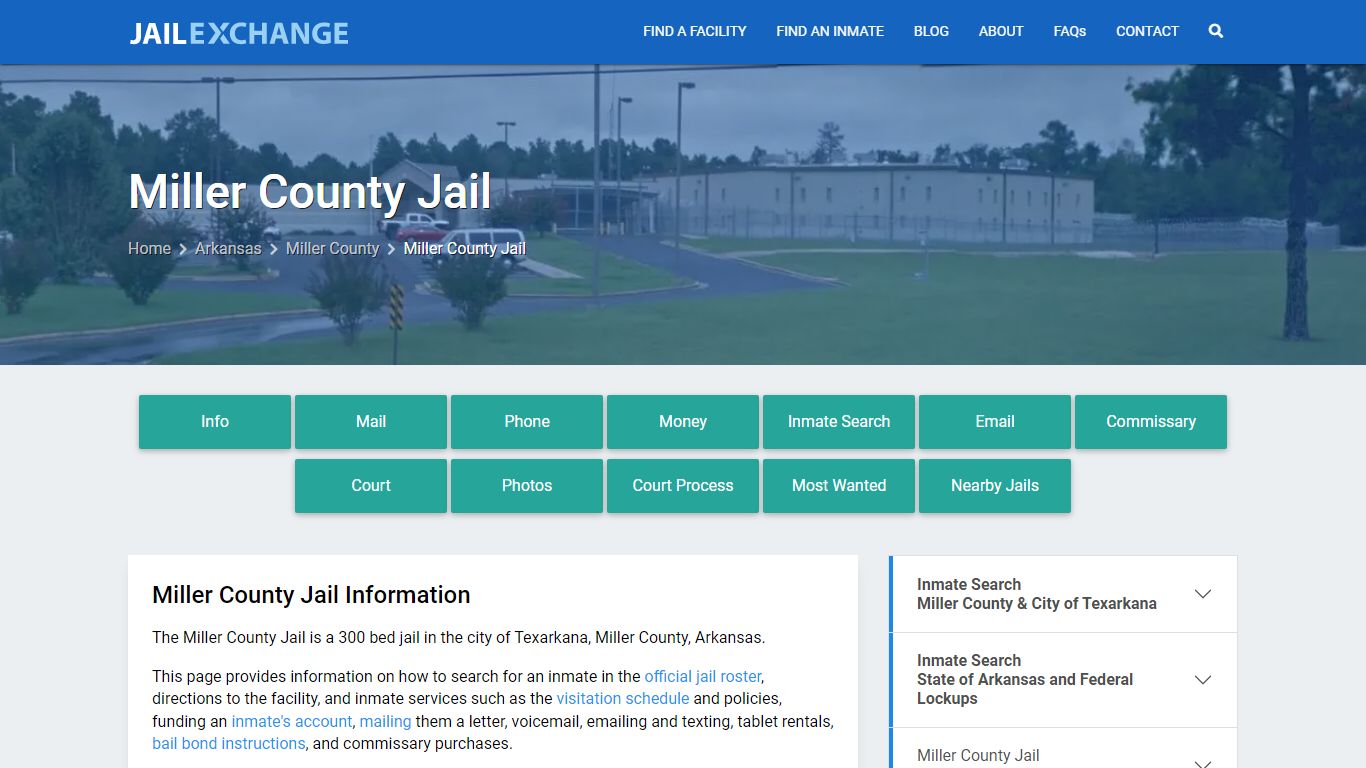 Miller County Jail, AR Inmate Search, Information